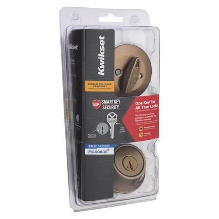 Kwikset SNGL CYLNDR DEDBLT A-BRS 96600-749